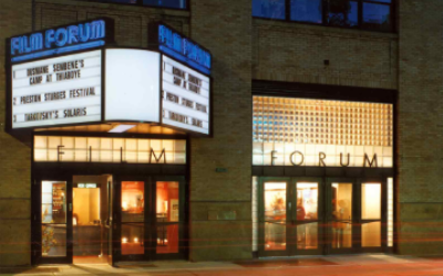 Exterior of Film Forum at night