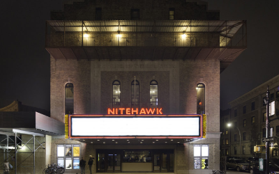 Exterior of Nitehawk Cinema Prospect Park at night